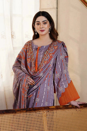 3PC Printed stitched Kotail Linen Suit KKT-3610 - Embroidered - KHAS STORES US -